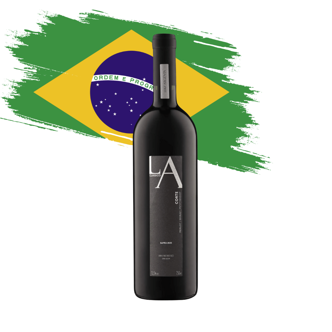 LA Clássico Corte Belo corte brasileiro de Merlot, Shiraz e Petit Verdot elaborado pela Luiz Argenta no RS. Vinho tinto gaúcho em nossa loja e delivery para Belo Horizonte BH e Nova Lima.