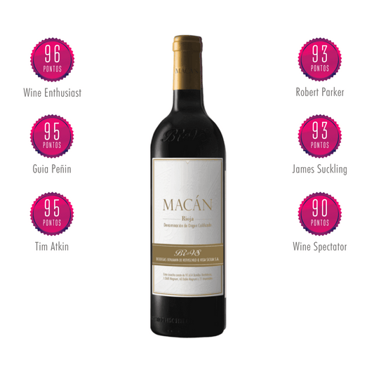 Macán 2017 Grande vinho da Bodega Vega Sicilia e Benjamin de Rothschild, em Rioja - Espanha. Vinho tinto espanhol em nossa loja e delivery para Belo Horizonte BH, Nova Lima e Pampulha.