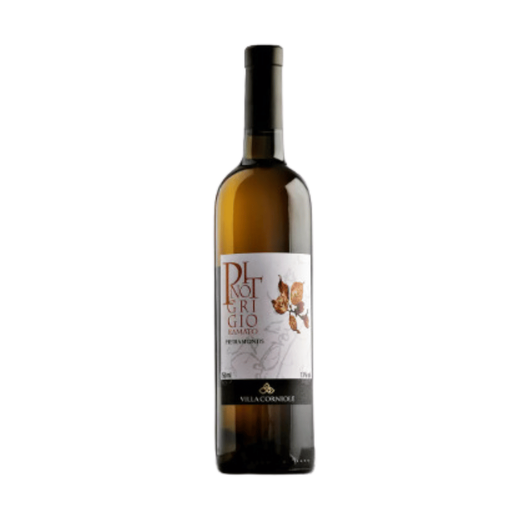 Pietramontis Pinot Grigio Ramato | Villa Corniole | Pinot Grigio elaborado pela Villa Corniole, na região do Trentino - Itália. Vinho laranja disponível em nossa loja e delivery para BH, Nova Lima e Pampulha.