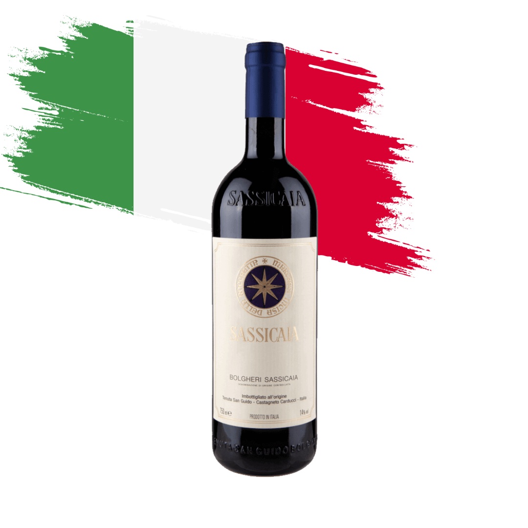 Sassicaia 2021 Tenuta San Guido Bolgheri, Toscana - Itália. 100 pontos Robert Parker. Lendário e um dos vinhos mais icônicos do mundo, considerado um Super Toscana. Vinho tinto italiano em nossa loja e delivery para Belo Horizonte BH, Nova Lima e Pampulha
