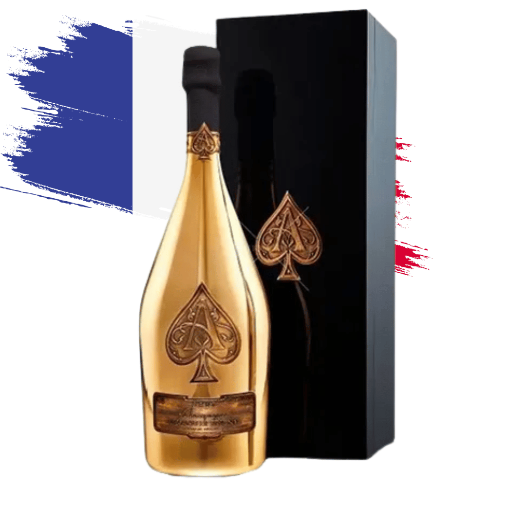Armand de Brignac Brut Gold, conhecido como Ace of Spades. Champagne francês de múltiplas safras. Compra online, entrega em BH, Nova Lima e envio nacional.