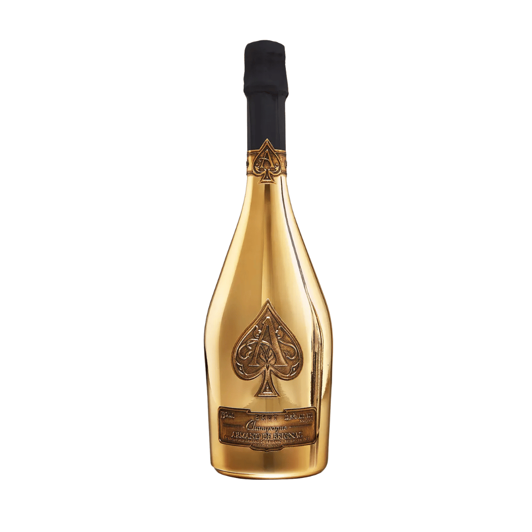 Armand de Brignac Brut Gold, conhecido como Ace of Spades. Champagne francês de múltiplas safras. Compra online, entrega em BH, Nova Lima e envio nacional.