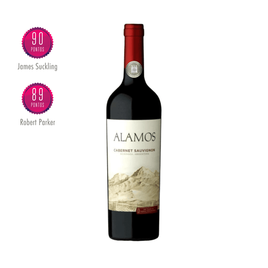 Alamos | Cabernet Sauvignon. Excelente Cabernet Sauvignon argentino, elaborado pela Alamos - Catena Zapata. Vinho tinto disponível em nossa loja e delivery para BH, Nova Lima e Pampulha.