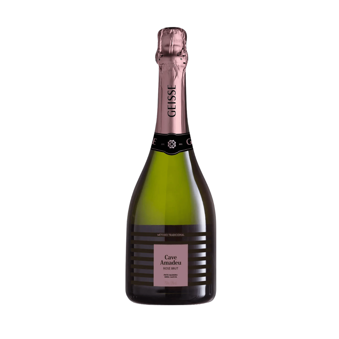 Cave Amadeu Rosé Brut da Família Geisse. Espumante de Pinto Bandeira, 100% Pinot Noir. Compra online, entrega em BH, Nova Lima e envio nacional.
