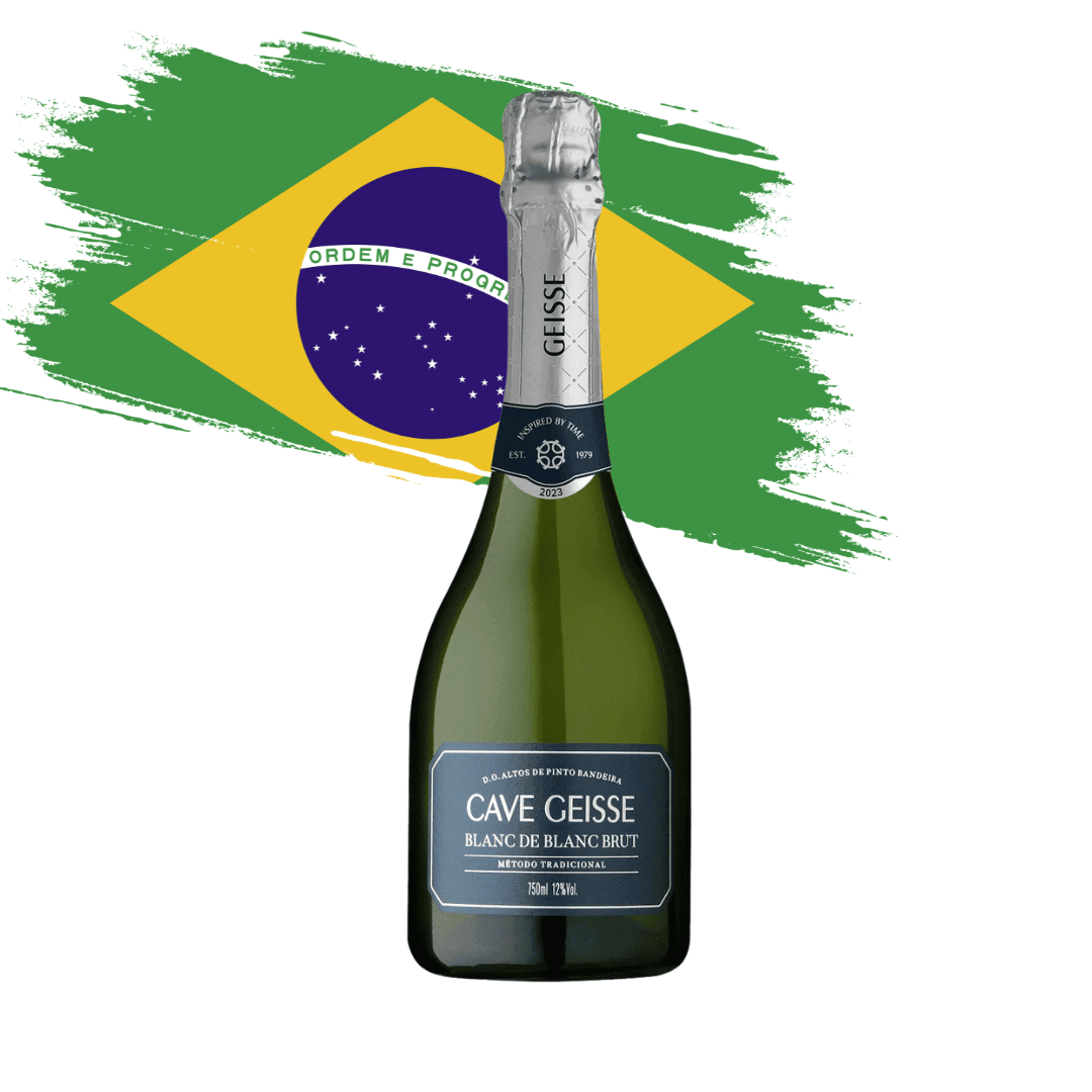 Cave Geisse Blanc de Blanc Brut 2023. Espumante de Pinto Bandeira, 100% Chardonnay. Compra online, entrega em BH, Nova Lima e envio nacional.