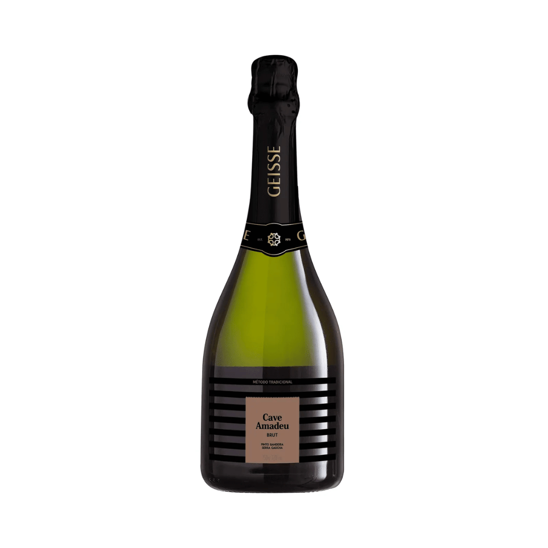 Cave Amadeu Brut. Espumante brasileiro da Cave Geisse, Serra Gaúcha, método tradicional de caráter acessível. Compra online, entrega em BH, Nova Lima e envio nacional.