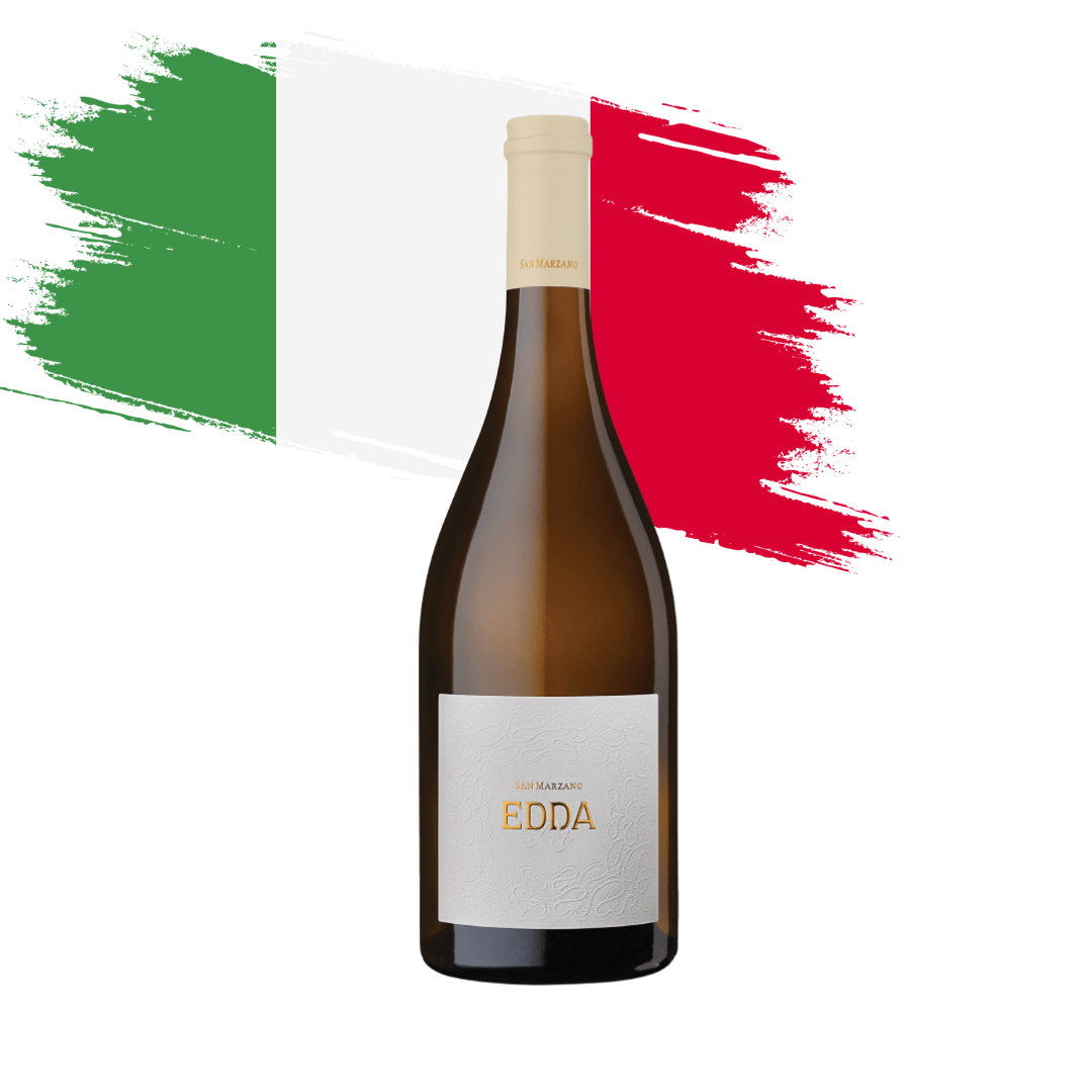 Edda Chardonnay - Puglia Complexo Chardonnay elaborado por San Marzano na Puglia, Itália, Vinho branco italiano em nossa loja e delivery para Belo Horizonte BH, Nova Lima e Pampulha.