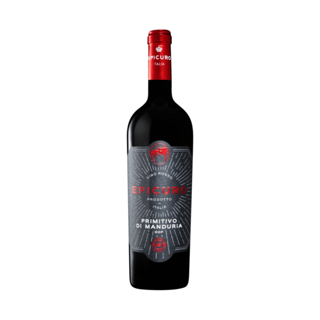 Epicuro Primitivo di Manduria Magnífico Primitivo di Manduria elaborado por Epicuro ao sul da Puglia, Itália. Vinho tinto italiano em nossa loja e delivery para BH e Nova Lima.
