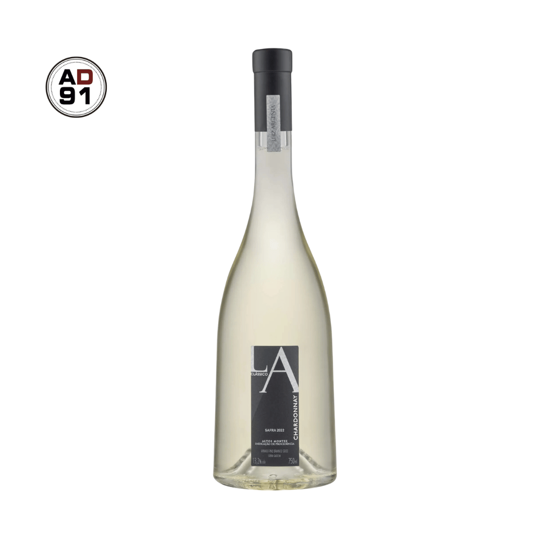 LA Clássico Chardonnay Elegante Chardonnay brasileiro pela Luiz Argenta em Flores da Cunha, RS. Vinho branco gaúcho em nossa loja e delivery para Belo Horizonte BH, Nova Lima e Pampulha.