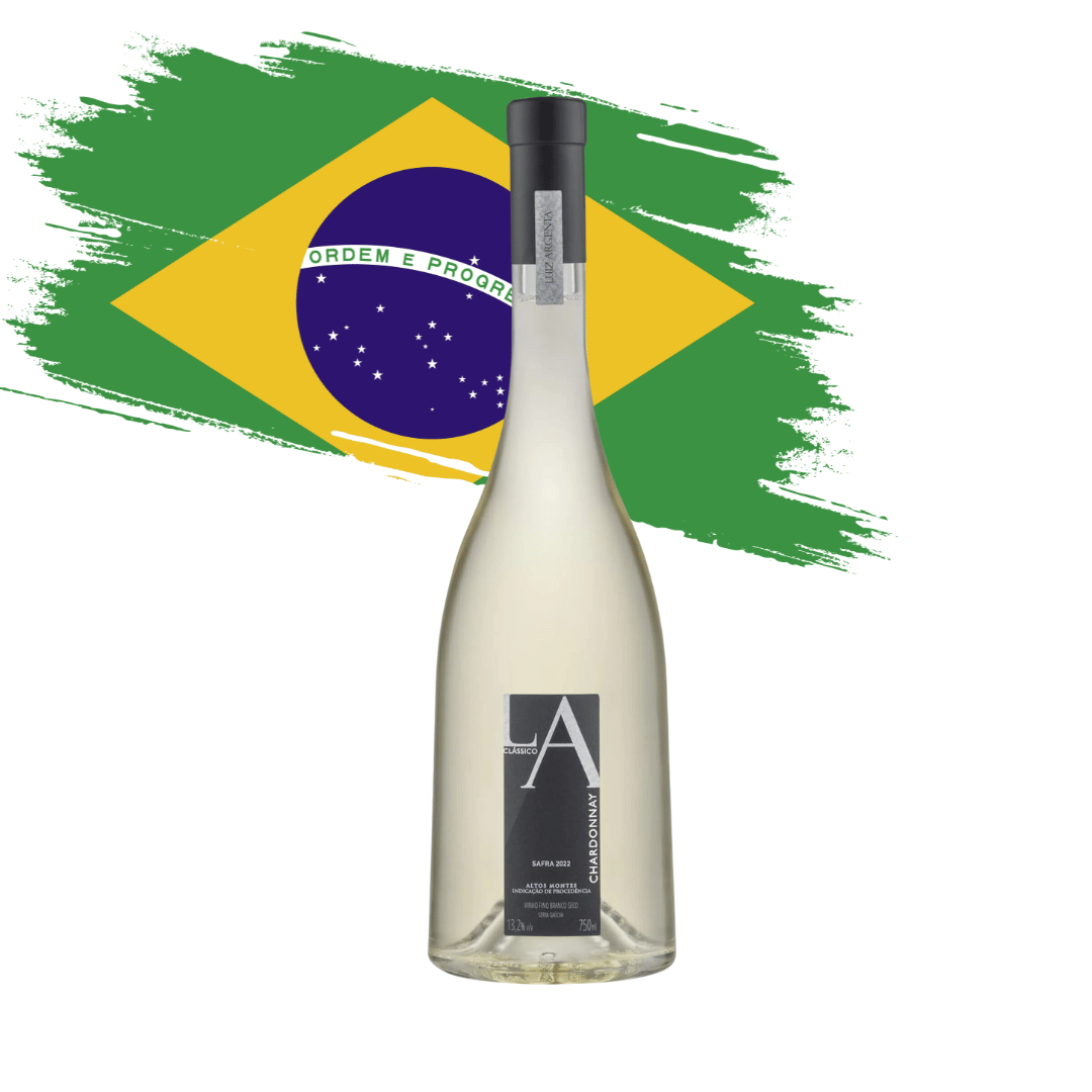 LA Clássico Chardonnay Elegante Chardonnay brasileiro pela Luiz Argenta em Flores da Cunha, RS. Vinho branco gaúcho em nossa loja e delivery para Belo Horizonte BH, Nova Lima e Pampulha.