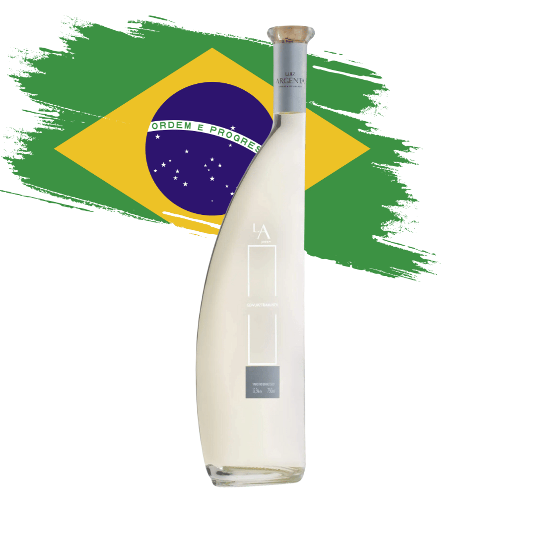 LA Jovem Belo Gewurztraminer elaborado pela Luiz Argenta em Flores da Cunha, Rio Grande do Sul RS. Vinho branco gaúcha em nossa loja e delivery para Belo Horizonte BH, Nova Lima e Pampulha.