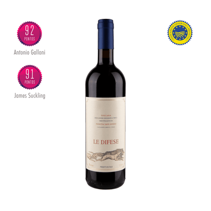 Le Difese 2022 Irmão do lendário Sassicaia. Elaborado pela Tenuta San Guido, Toscana - Itália. Vinho tinto italiano em nossa loja e delivery para Belo Horizonte BH, Nova Lima e Pampulha