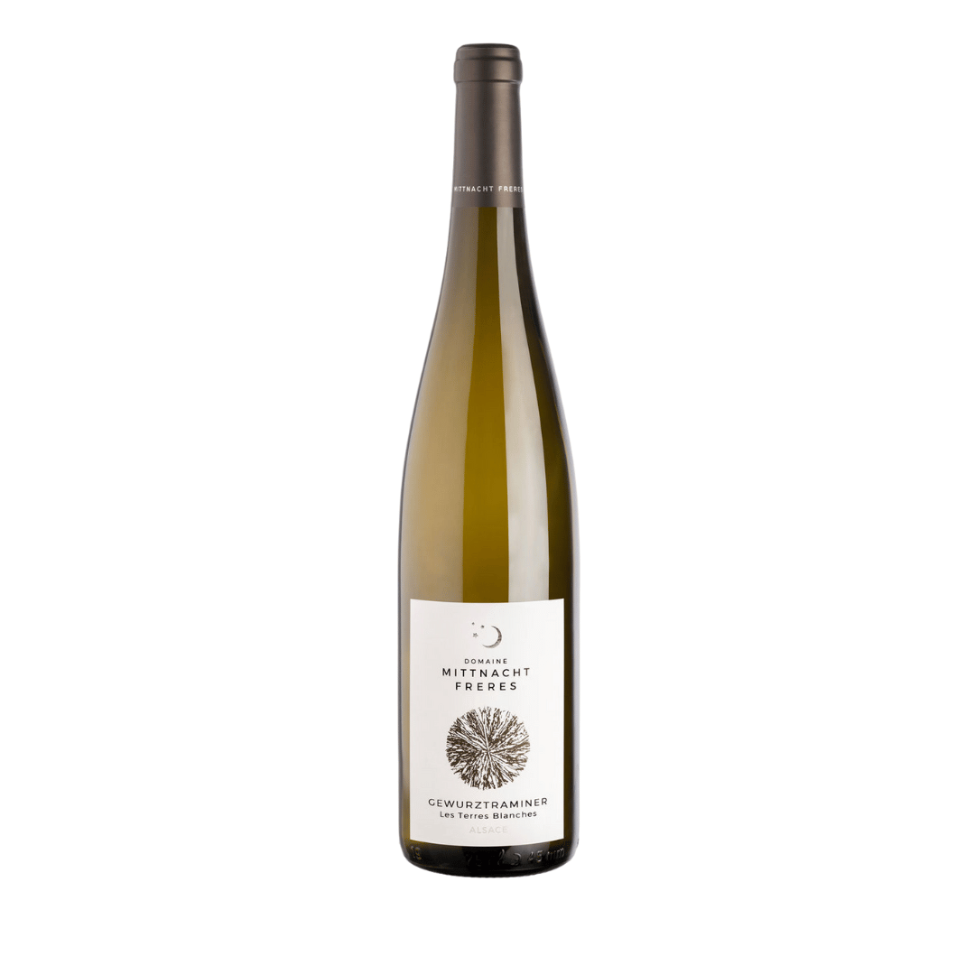 Les Terres Blanches | Gewurztraminer Complexo Gewuztraminer elaborado na Alsácia, França por Domaine Mittnacht. Vinho branco francês em nossa loja e delivery para Belo Horizonte BH, Nova Lima e Pampulha.