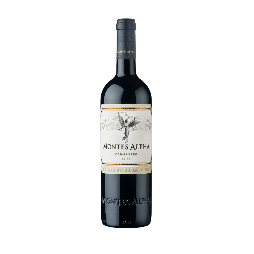 Montes Alpha Carménère da Viña Montes. Carménère chileno de Colchagua, intenso e frutado. Compra online, entrega em BH, Nova Lima e envio nacional.