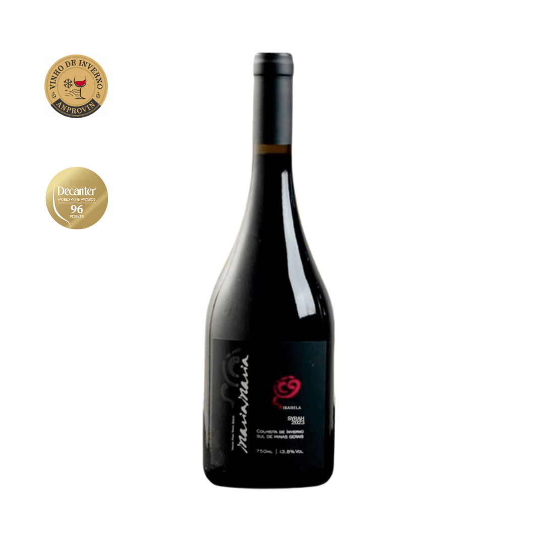 Magnífico Syrah Isabela de Minas Gerais, elaborado pela Maria Maria em Boa Esperança. Vinho tinto mineiro em nossa loja e delivery para BH, Nova Lima e Pampulha.