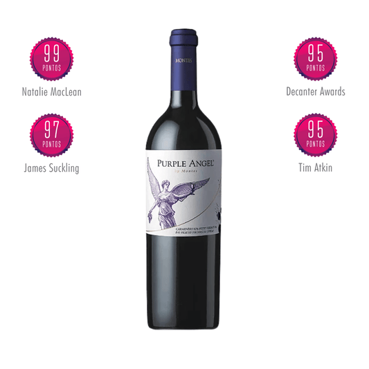 Montes Purple Angel 2021 um vinho ícones do Chile elaborado pela Montes no Vale de Colchagua. Vinho tinto chileno em nossa loja e delivery para BH e Nova Lima