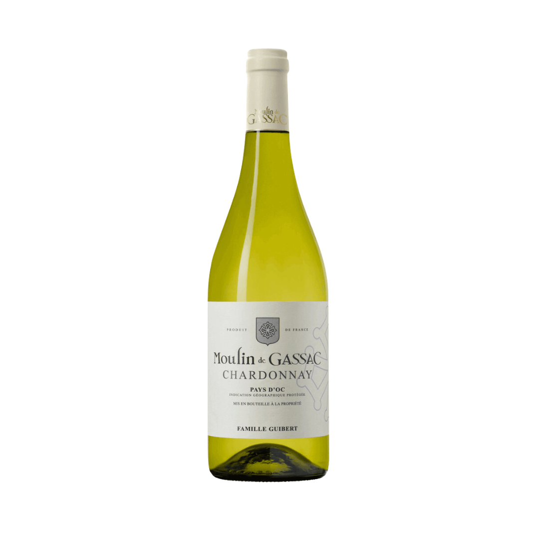Moulin de Gassac Chardonnay, França, Languedoc Rousillon. Um belo exemplar francês elaborado com a uva chardonnay Vinho branco disponível em nossa loja e delivery para Belo Horizonte BH, Nova Lima e Pampulha.