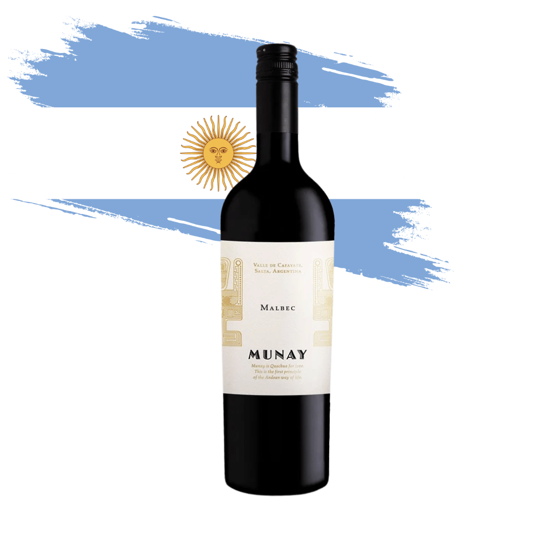 Munay Malbec Elegante malbec elaborado em Salta, região ao norte da Argentina. Vinho tinto argentino em nossa loja e delivery para Belo Horizonte BH, Nova Lima e Pampulha.