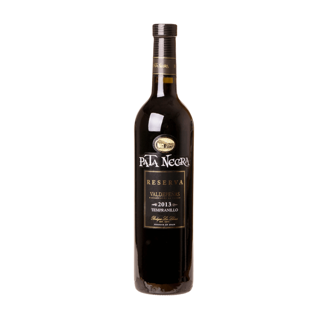 Pata Negra Reserva Tempranillo Magnífico Tempranillo reserva elaborado pela Los Llanos em Valdepeñas, Espanha. Vinho tinto espanhol em nossa loja e delivery para Belo Horizonte BH e Nova Lima.
