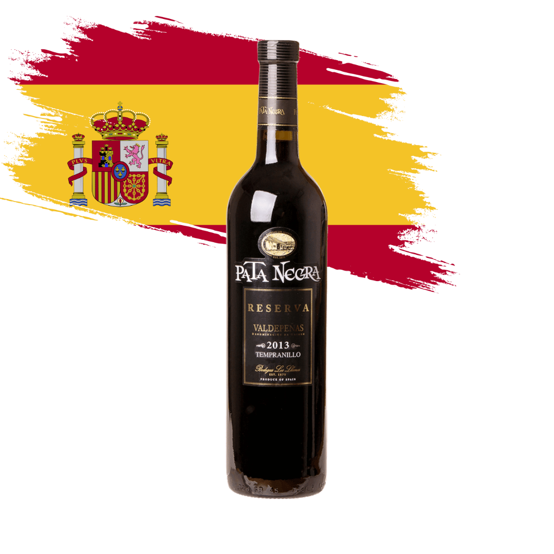 Pata Negra Reserva Tempranillo Magnífico Tempranillo reserva elaborado pela Los Llanos em Valdepeñas, Espanha. Vinho tinto espanhol em nossa loja e delivery para Belo Horizonte BH e Nova Lima.