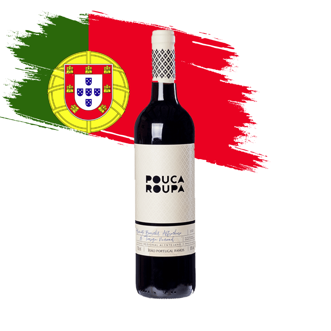 Pouca Roupa Tinto Belo corte português elaborado por João Portugal Ramos no Alentejo, Portugal. Vinho tinto português em nossa loja e delivery para Belo Horizonte BH, Nova Lima e Pampulha.