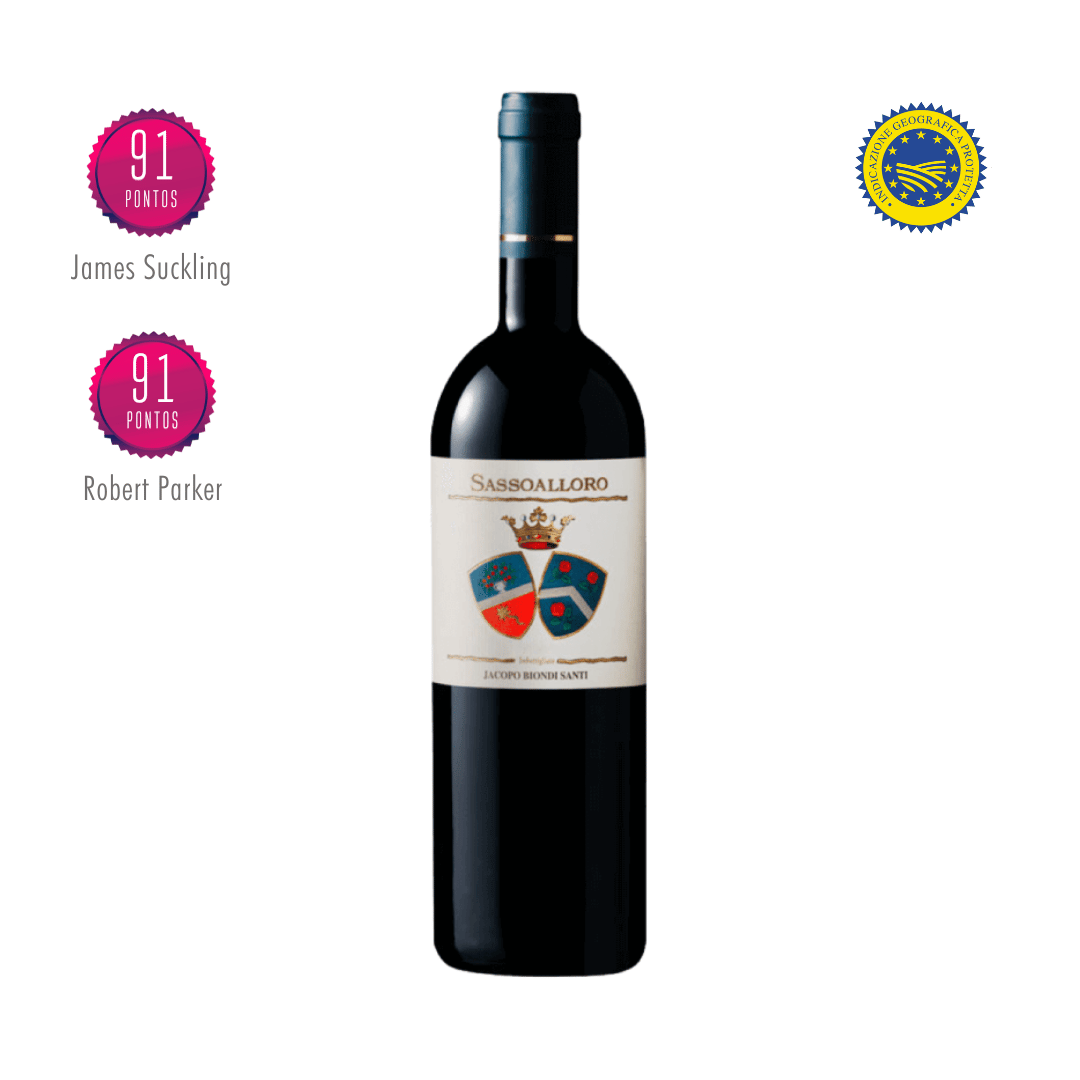 Sassoalloro Toscana Elegante Sangiovese BBS11 elaborado por Biondi Santi na Toscana, Itália. Vinho tinto italiano em nossa loja e delivery para Belo Horizonte BH e Nova Lima.