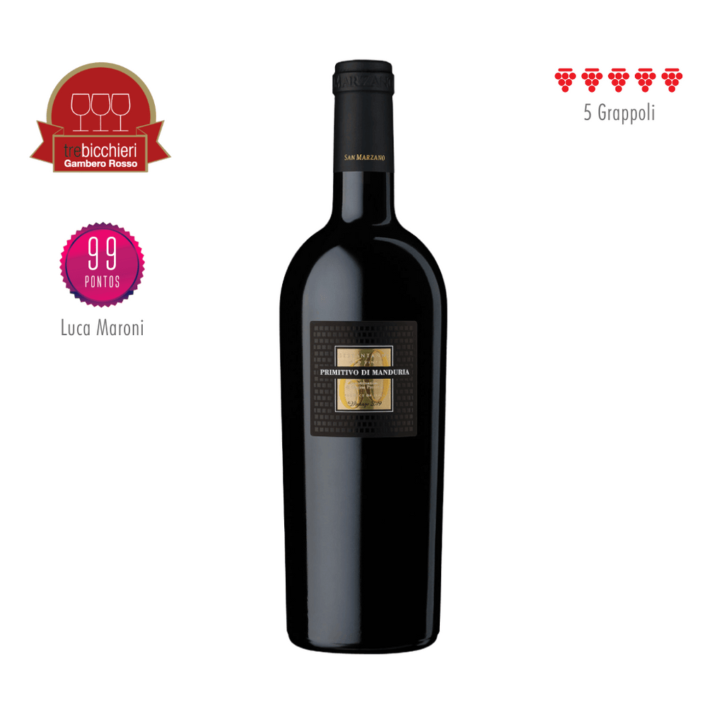 Sessantani Tre Bicchieri O mais icônico Primitivo di Manduria, elaborado pela San Marzano, Puglia - Itália. Vinho tinto italiano em nossa loja e delivery para Belo Horizonte BH, Nova Lima e Pampulha.