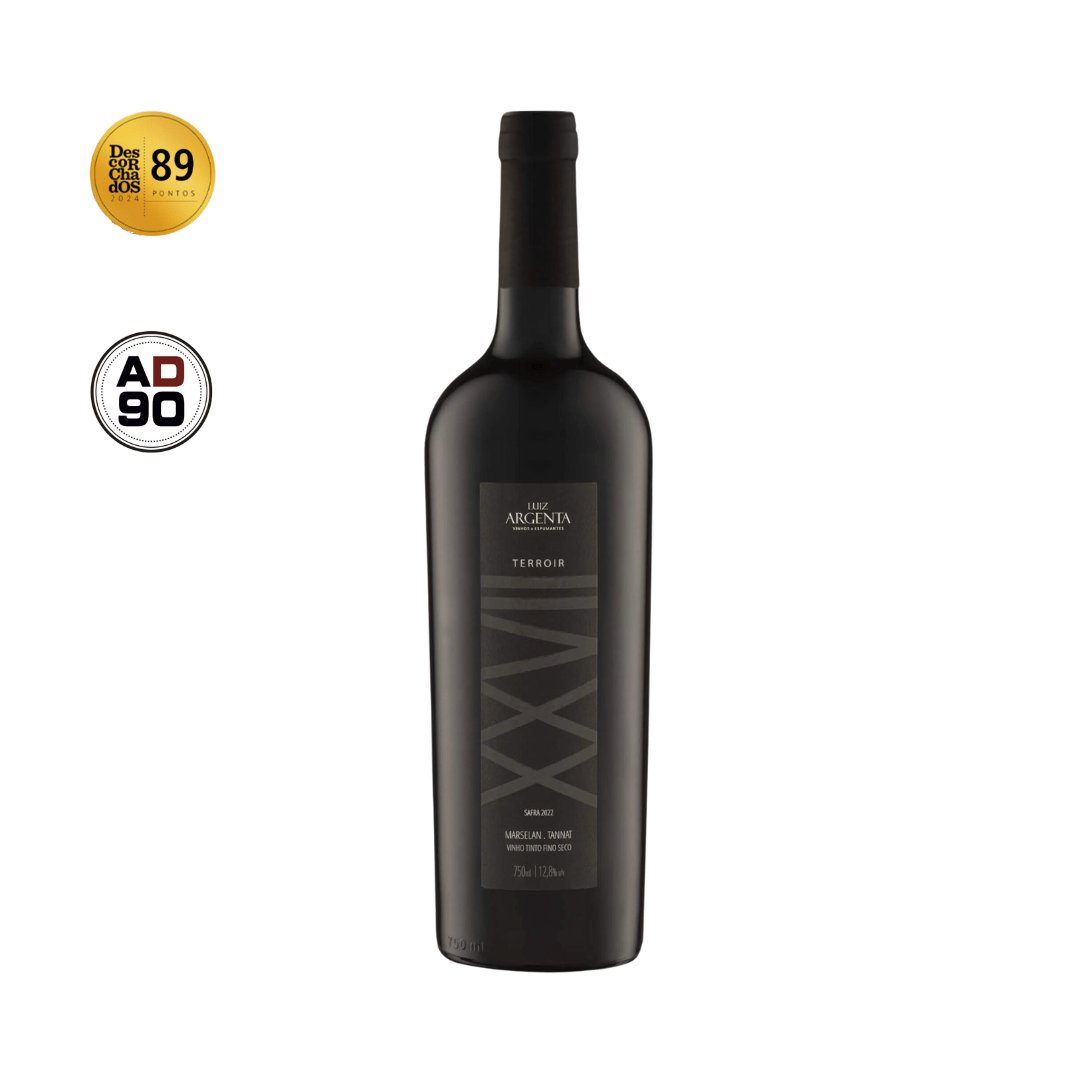 Terroir XXVII Marselan e Tannat Incrível corte Marselan e Tannat elaborado pela Luiz Argenta em Flores da Cunha, Rio Grande do Sul RS. Vinho tinto gaúcho em nossa loja e delivery para Belo Horizonte BH, Nova Lima e Pampulha