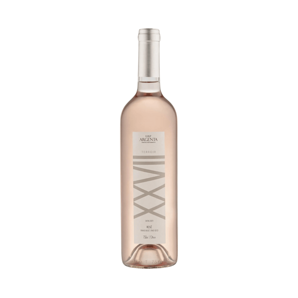 Terroir XXVII Rosé Belo Rosé elaborado pela Luiz Argenta em  Flores da Cunha Rio Grande do Sul RS. Vinho rosé gaúcho disponível em nossa loja e delivery para Belo Horizonte BH, Nova Lima e Pampulha