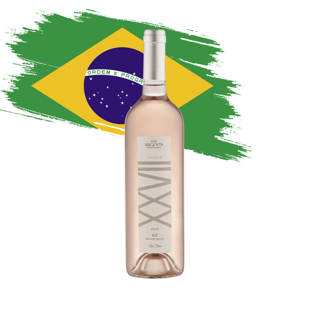 Terroir XXVII Rosé Belo Rosé elaborado pela Luiz Argenta em  Flores da Cunha Rio Grande do Sul RS. Vinho rosé gaúcho disponível em nossa loja e delivery para Belo Horizonte BH, Nova Lima e Pampulha