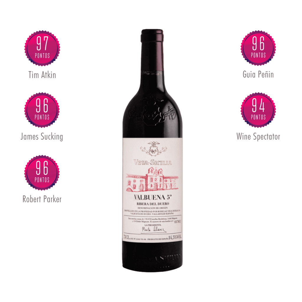 Valbuena 5º Ano 2018 | Um dos maiores ícones da Espanha elaborado pela Vega Sicilia, Ribera del Duero. Vinho tinto espanhol em nossa loja e delivery para Belo Horizonte BH, Nova Lima e Pampulha